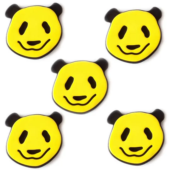 Kinderknopf Panda Bär gelb 5er-Pack