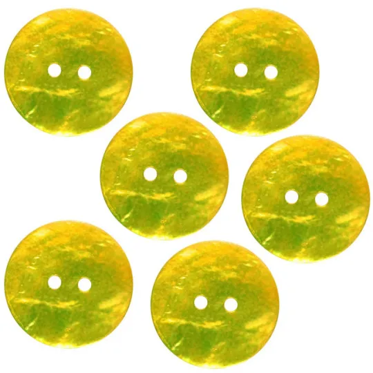 Perlmuttknopf gelb 23mm 6er-Pack