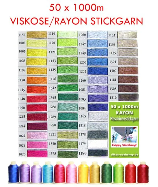 Maschinenstickgarn Set VISKOSE/RAYON 50x1000m