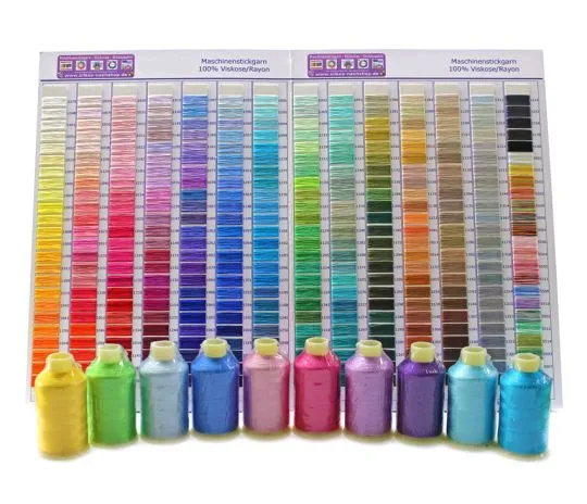 Maschinenstickgarn RAYON TEST-SET incl. Farbkarte