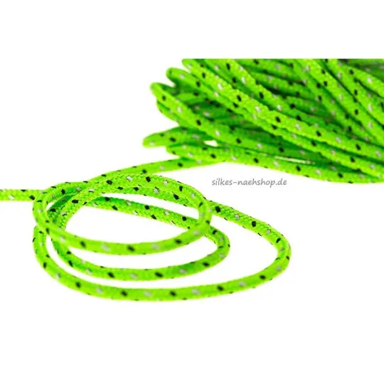 16m reflektierende Kordel 3mm neongrün