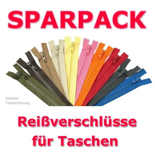 Reißverschluss-Set für Taschen 10er-Pack