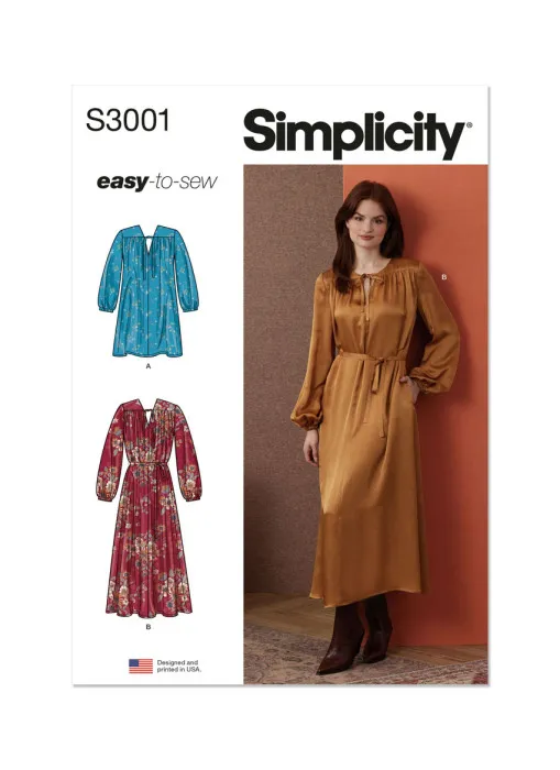3001 Simplicity Schnittmuster Kleid EASY!