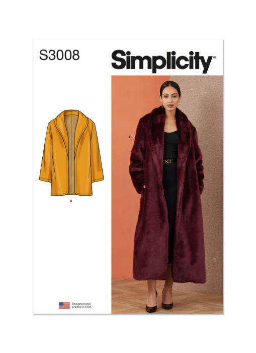 3008 Simplicity Schnittmuster Mantel Jacke