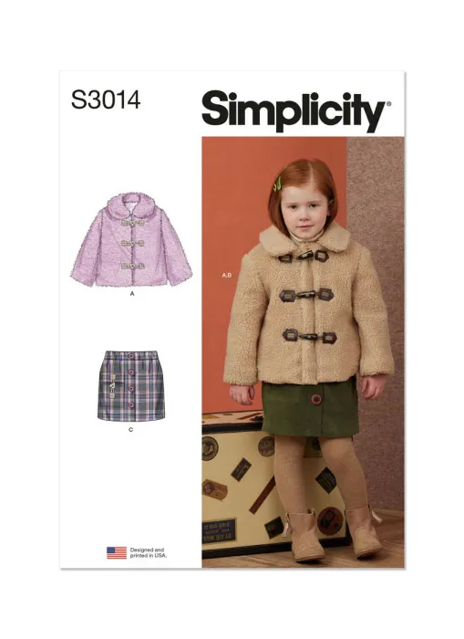 3014 Simplicity Schnittmuster Kinderjacke + Rock