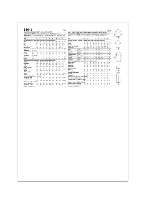 3045 Simplicity Schnittmuster Kinder Nachtwäsche EASY!