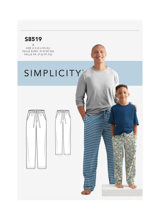 S8519 Simplicity Schnittmuster Herren-Freizeithose