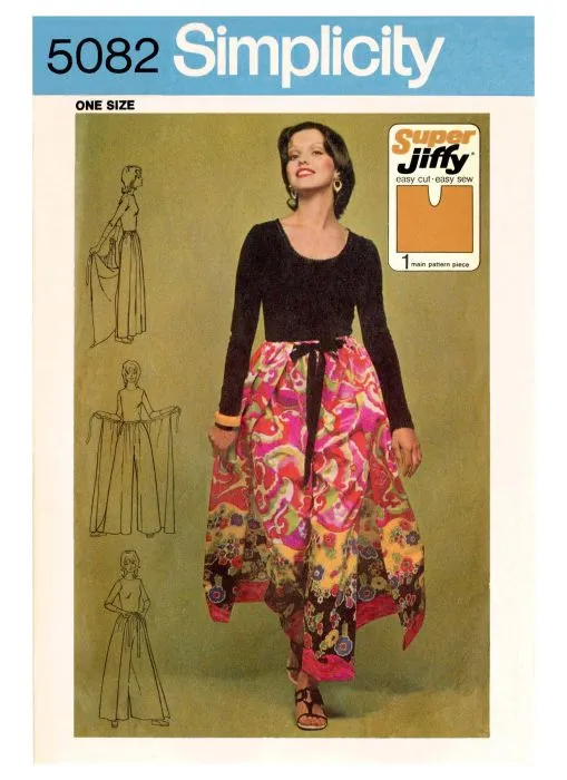 9595 Simplicity Schnittmuster Retro Wickelhose 70er S-L
