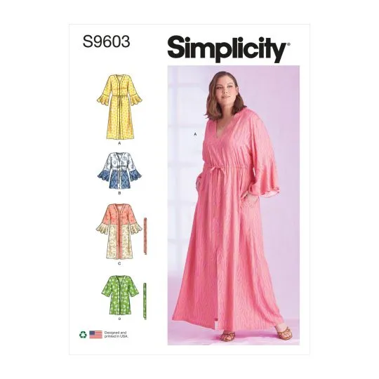 9603 Simplicity Schnittmuster Kaftan Morgenmantel
