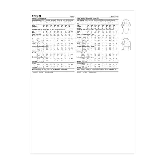 9603 Simplicity Schnittmuster Kaftan Morgenmantel