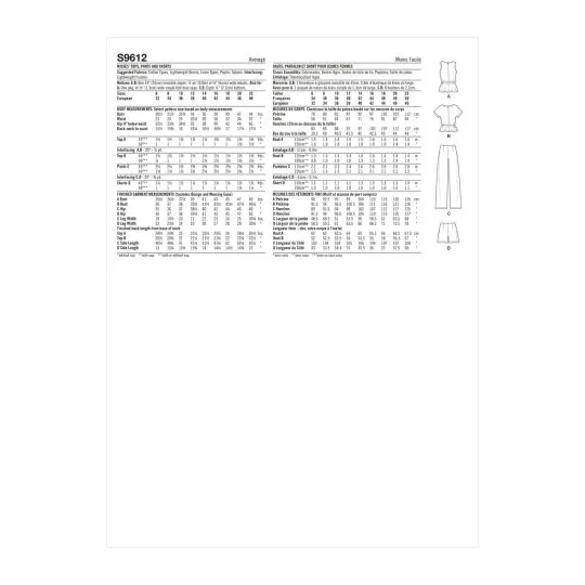 9612 Simplicity Schnittmuster Kombination