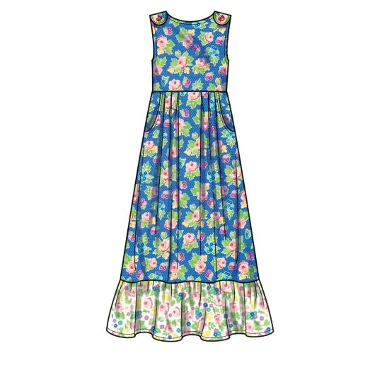 9617 Simplicity Schnittmuster Kinder Sommerkleid Jumpsuit