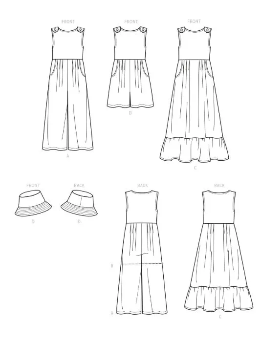 9617 Simplicity Schnittmuster Kinder Sommerkleid Jumpsuit