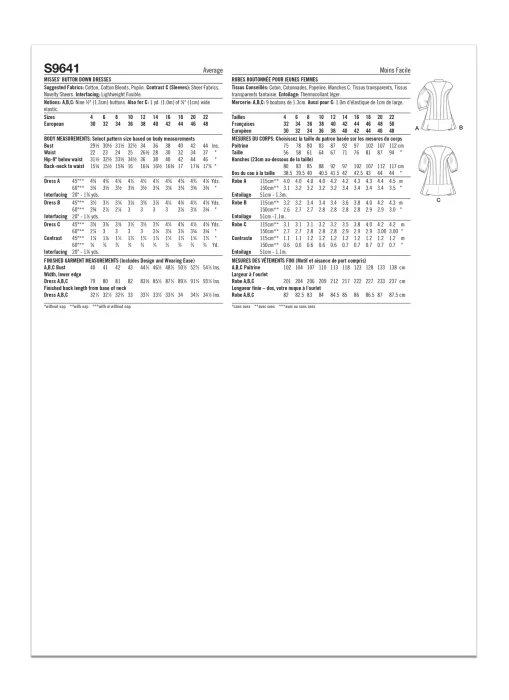 9641 Simplicity Schnittmuster Hemdblusenkleid