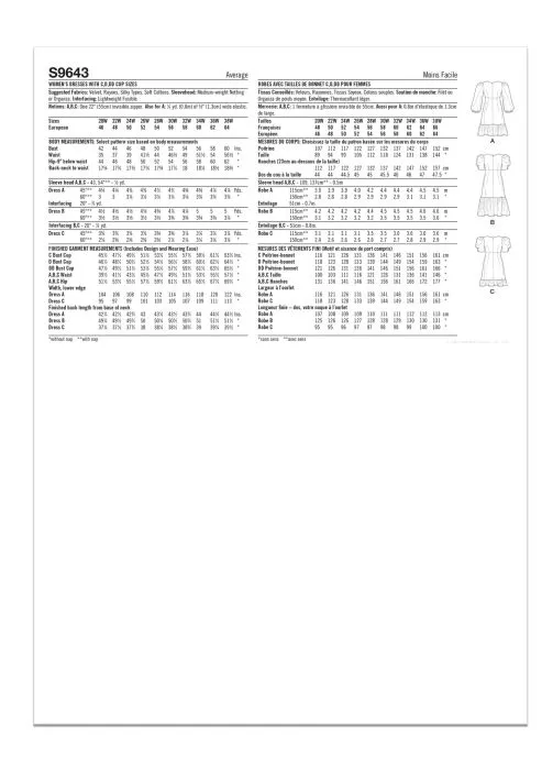 9643 Simplicity Schnittmuster Kleid für große Größen