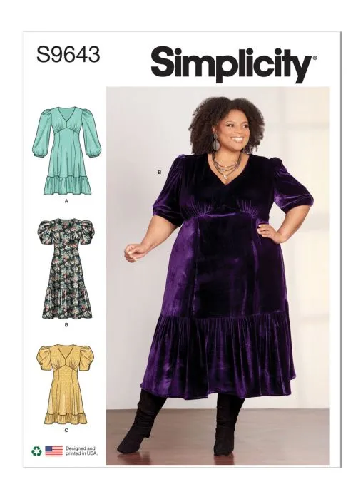 9643 Simplicity Schnittmuster Kleid für große Größen