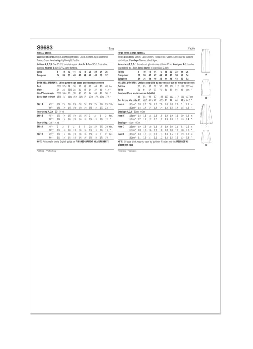 9683 Simplicity Schnittmuster Röcke EASY!