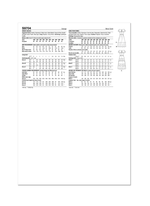 9704 Simplicity Curvy Schnittmuster Sommerkleid