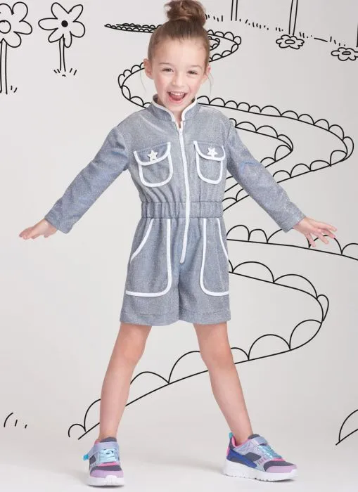 9722 Simplicity Schnittmuster Kinder Overall Kleid