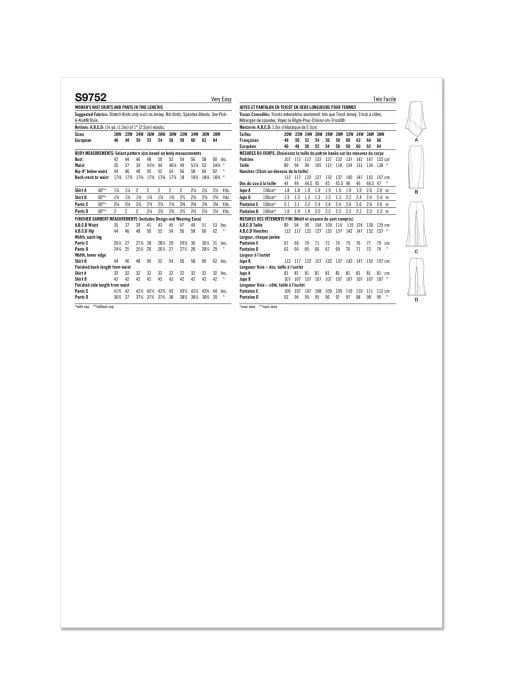 9752 Simplicity Curvy Schnittmuster Jersey Rock Hose EASY!