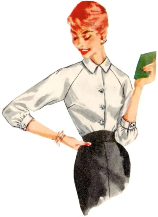 9818 Simplicity Schnittmuster Vintage Bluse 50er Jahre