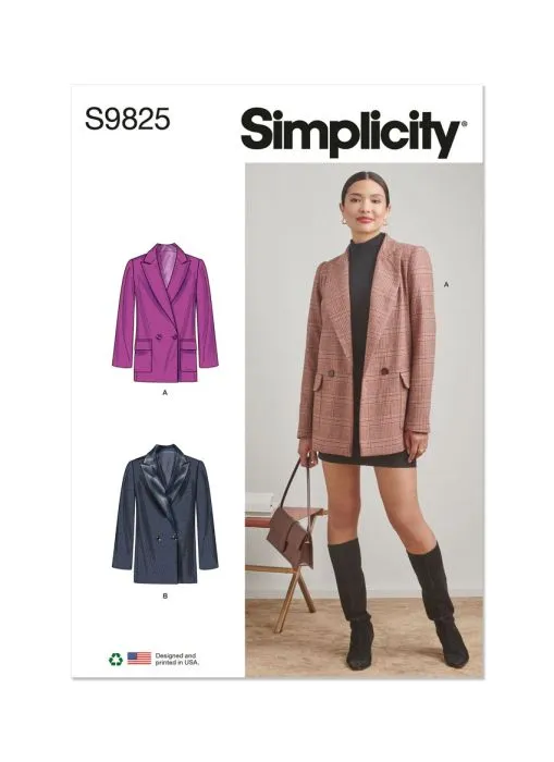9825 Simplicity Schnittmuster Blazerjacke