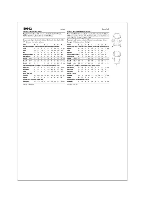 9862 Simplicity Schnittmuster Kinderkleider