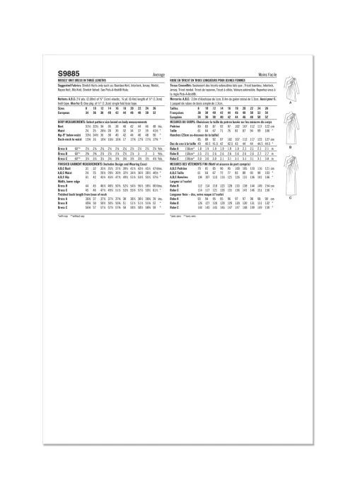 9885 Simplicity Schnittmuster Jerseykleid mit Cut-Outs