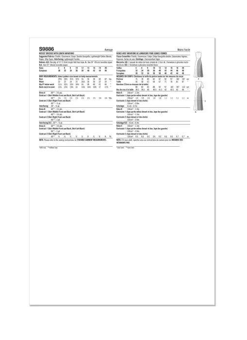 9886 Simplicity Schnittmuster Kleid