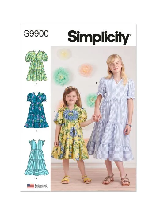 9900 Simplicity Schnittmuster Kinder Sommerkleider