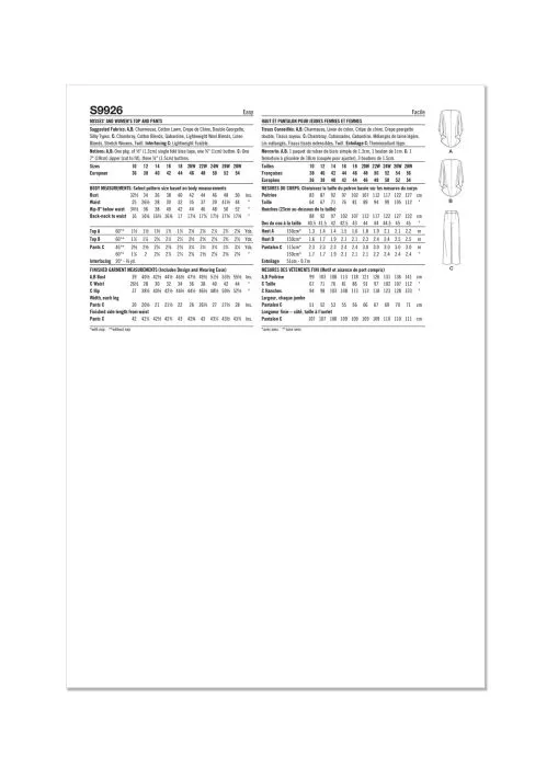 9926 Simplicity Schnittmuster Oversized Top Hose EASY!