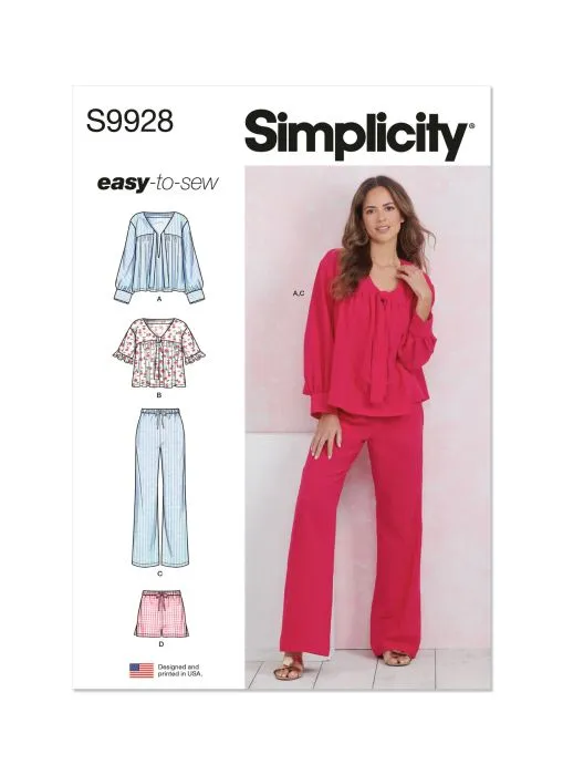 9928 Simplicity Schnittmuster Lounge-Ware XS-XXL EASY!