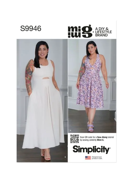 9946 Simplicity Schnittmuster Kleid mit Cut-Outs