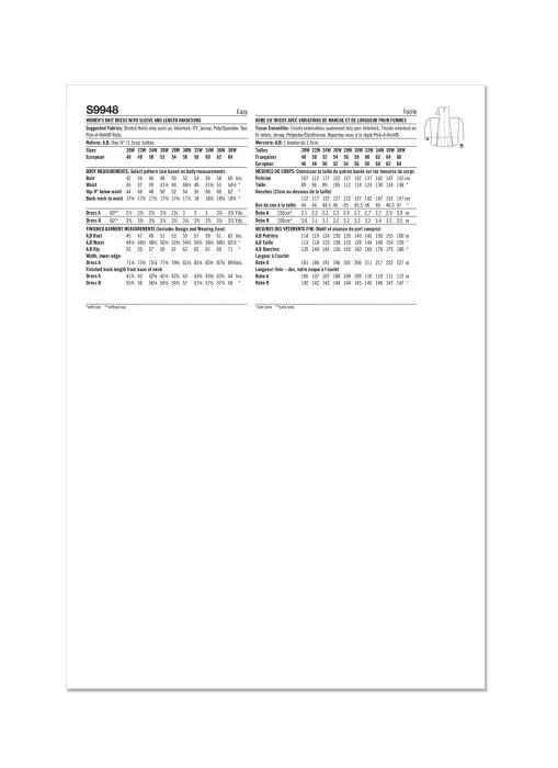 9948 Simplicity Curvy Schnittmuster Jerseykleid EASY!