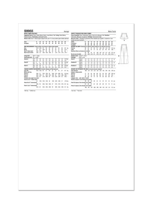 9955 Simplicity Schnittmuster Hose Shorts