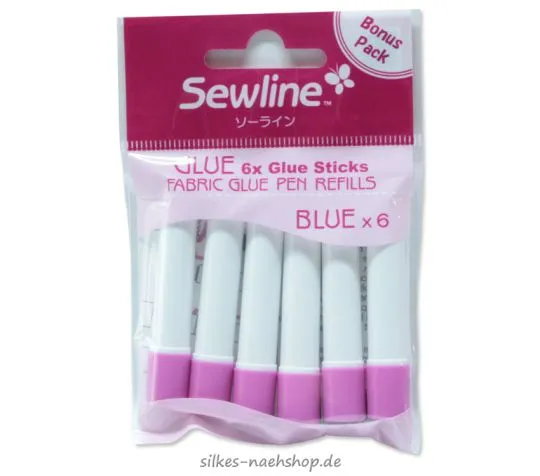 Sewline Nachfüllpatronen für Textilklebestift 6er-Pack blau