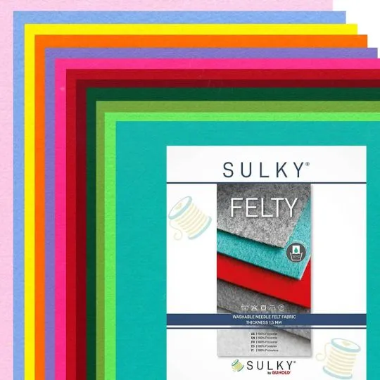 Stickfilz Probier-Set Gunold FELTY COLORFUL 12er-Pack