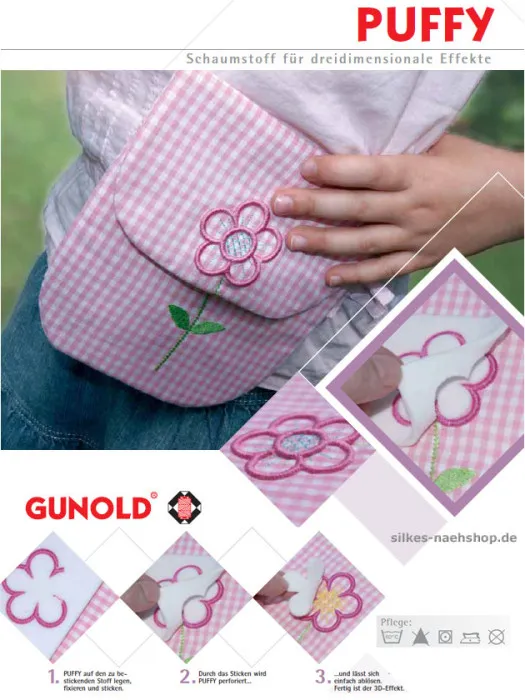 GUNOLD Sulky PUFFY Stickschaum 3mm weiß 4er-Pack SOFT