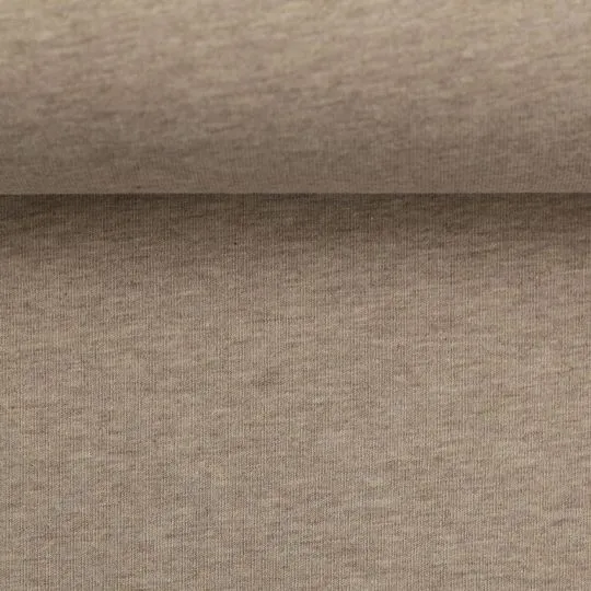 50cm Sweatshirtstoff Eike angeraut beige-meliert