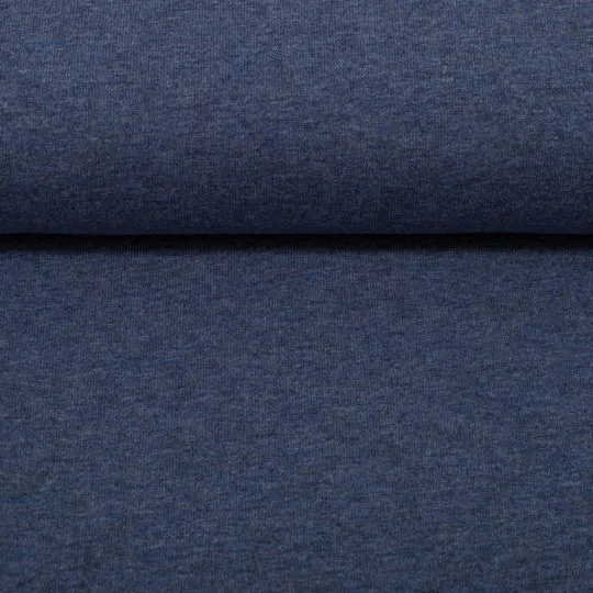 50cm Sweatshirtstoff Eike angeraut dunkelblau meliert