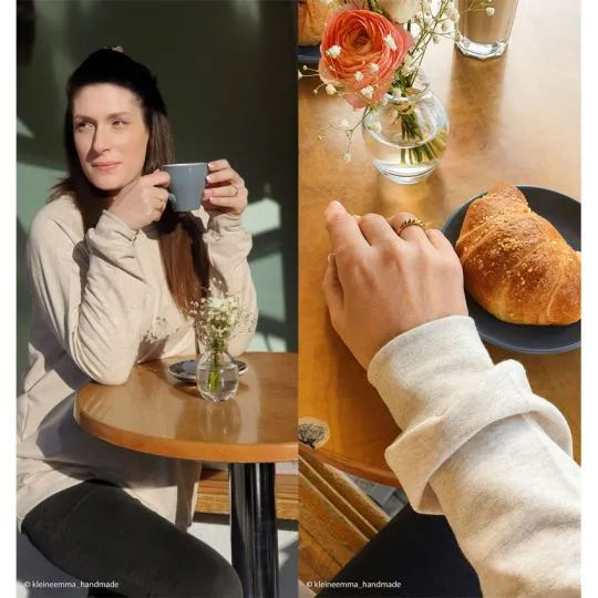 50cm Swafing Jerseystoff Vanessa ecru-meliert