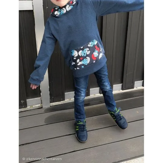 50cm Swafing Jerseystoff Vanessa dunkelblau-meliert