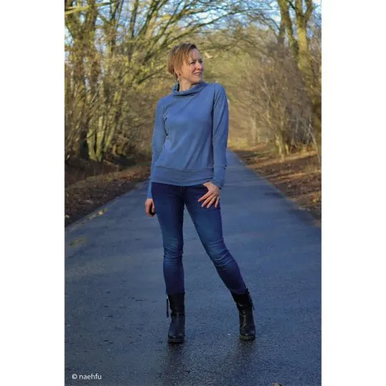 50cm Swafing Jerseystoff Vanessa rauchblau