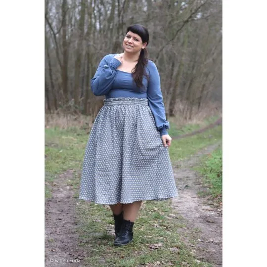 50cm Swafing Jerseystoff Vanessa rauchblau