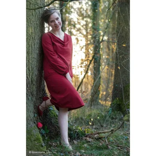 50cm Swafing Jerseystoff Vanessa burgundy