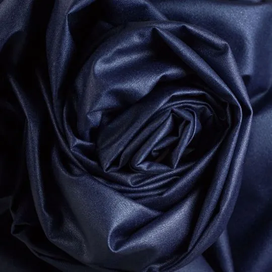 50cm Baumwollstoff beschichtet Metallic-Look dunkelblau