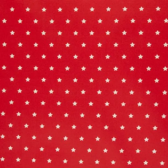 50cm Baumwollstoff beschichtet Sterne rot