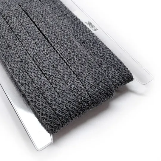 20m Knicktresse mit Wolle grau