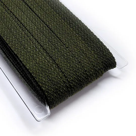 25m Knicktresse mit Wolle oliv