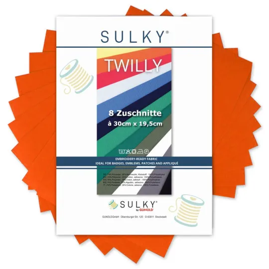 Sulky Twilly Köperstoff 8er-Pack orange